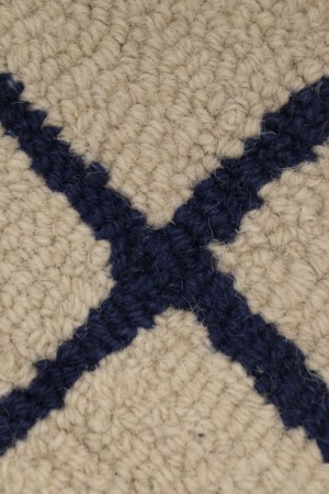Cream & Purple-navy Geometric 5X8 Hand-Tufted Modern Rug
