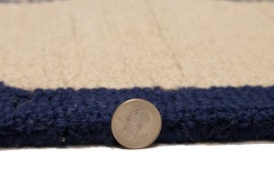 Cream & Purple-navy Geometric 5X8 Hand-Tufted Modern Rug