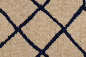 Cream & Purple-navy Geometric 5X8 Hand-Tufted Modern Rug