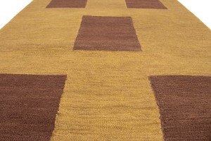Beige Geometric 5X8 Hand-Tufted Modern Rug