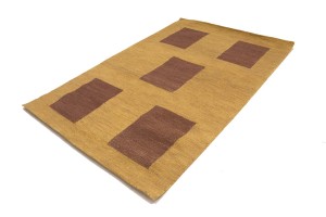 Beige Geometric 5X8 Hand-Tufted Modern Rug