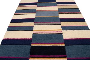 Multicolored Stripes 5X8 Hand-Tufted Modern Rug