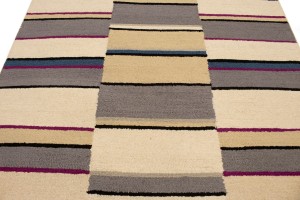 Multicolored Stripes 5X8 Hand-Tufted Modern Rug
