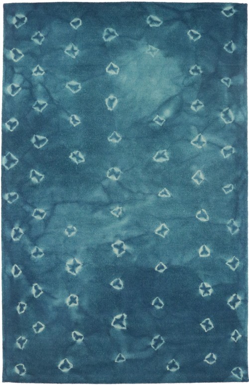 Blue Tie-Dye 5X8 Hand-Tufted Modern Rug