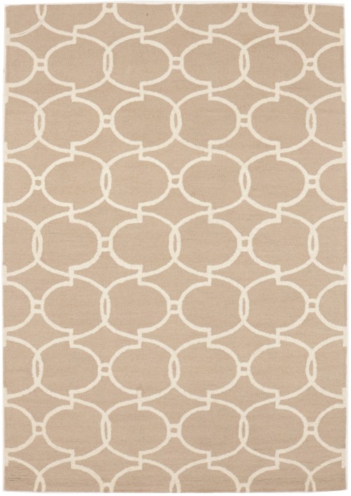 Beige Cream Trellis 5X8 Hand-Tufted Modern Rug