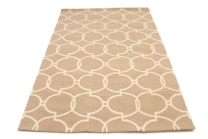 Beige Cream Trellis 5X8 Hand-Tufted Modern Rug