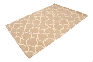 Beige Cream Trellis 5X8 Hand-Tufted Modern Rug