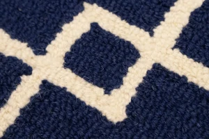 Purple-navy Cream Geometric 5X8 Hand-Tufted Modern Rug