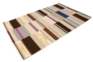 Multicolored Stripes 5X8 Hand-Tufted Modern Rug