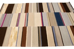 Multicolored Stripes 5X8 Hand-Tufted Modern Rug