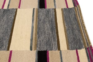 Multicolored Stripes 5X8 Hand-Tufted Modern Rug