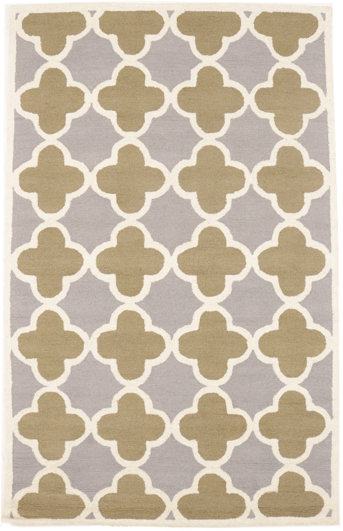 Brown Cream Taupe Trellis 5X8 Hand-Tufted Modern Rug