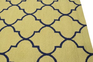 Golden Beige & Plum Trellis 5X8 Hand-Tufted Modern Rug