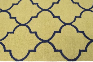 Golden Beige & Plum Trellis 5X8 Hand-Tufted Modern Rug