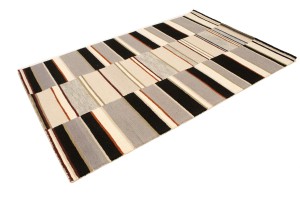 Multicolored Stripes 5X8 Hand-Tufted Modern Rug