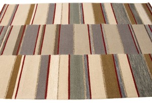 Multicolored Stripes 5X8 Hand-Tufted Modern Rug
