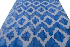 Blue Abstract 5X8 Hand-Tufted Modern Rug