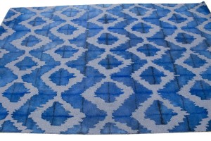 Blue Abstract 5X8 Hand-Tufted Modern Rug