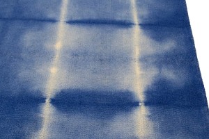 Navy Blue Tie-Dye 5X8 Hand-Tufted Modern Rug
