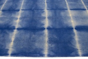 Navy Blue Tie-Dye 5X8 Hand-Tufted Modern Rug