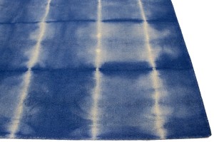 Navy Blue Tie-Dye 5X8 Hand-Tufted Modern Rug