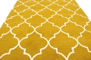 Gold Trellis 5X8 Hand-Tufted Modern Rug