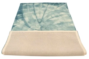 Dark Teal Tie-Dye 5X8 Hand-Tufted Modern Rug