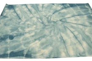 Dark Teal Tie-Dye 5X8 Hand-Tufted Modern Rug