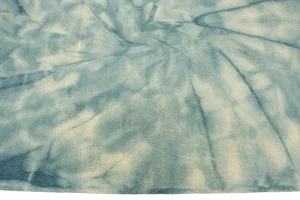 Dark Teal Tie-Dye 5X8 Hand-Tufted Modern Rug