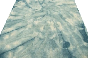 Dark Teal Tie-Dye 5X8 Hand-Tufted Modern Rug