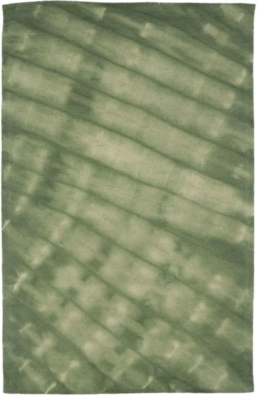 Hunter Green Tie-Dye 5X8 Hand-Tufted Modern Rug