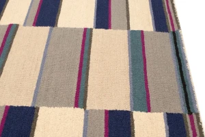 Multicolored Stripes 5X8 Hand-Tufted Modern Rug