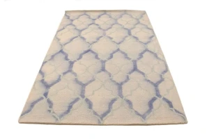 Cream Trellis 5X8 Hand-Tufted Modern Rug