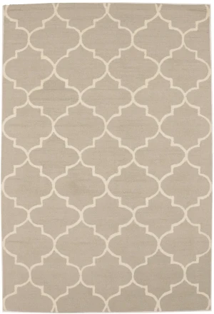 Cream & Beige Trellis 5X8 Hand-Tufted Modern Rug
