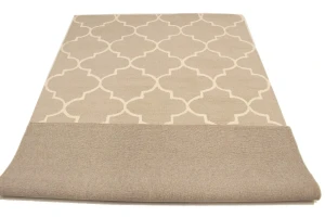Cream & Beige Trellis 5X8 Hand-Tufted Modern Rug