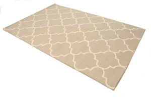 Cream & Beige Trellis 5X8 Hand-Tufted Modern Rug