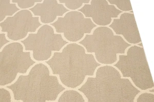 Cream & Beige Trellis 5X8 Hand-Tufted Modern Rug