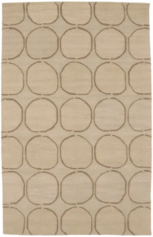 Cream & Brown Abstract 5X8 Hand-Tufted Modern Rug
