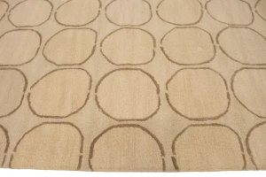 Cream & Brown Abstract 5X8 Hand-Tufted Modern Rug