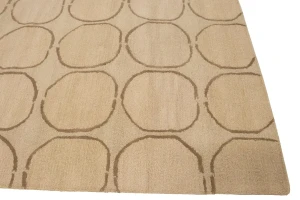 Cream & Brown Abstract 5X8 Hand-Tufted Modern Rug