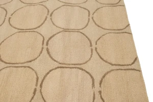 Cream & Brown Abstract 5X8 Hand-Tufted Modern Rug