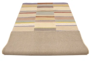Multicolored Stripes 5X8 Hand-Tufted Modern Rug