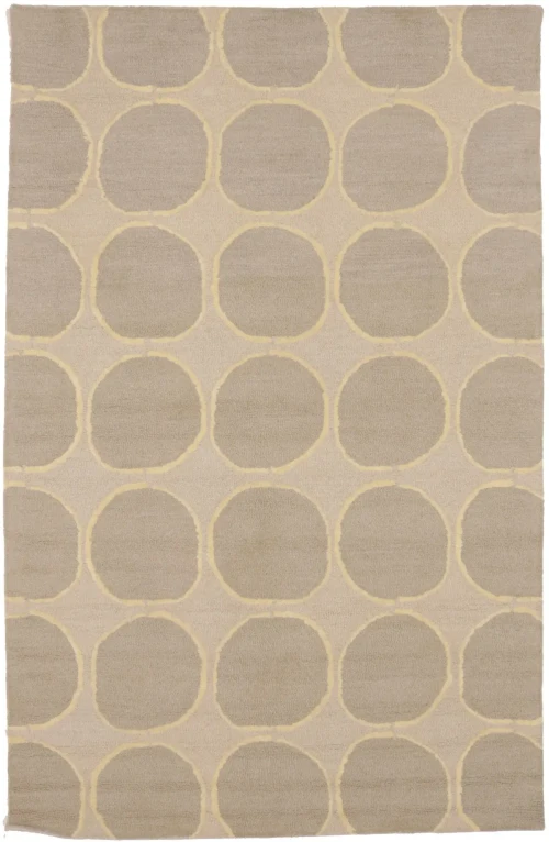 Beige Abstract 5X8 Hand-Tufted Modern Rug