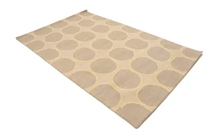 Beige Abstract 5X8 Hand-Tufted Modern Rug