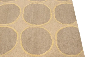 Beige Abstract 5X8 Hand-Tufted Modern Rug