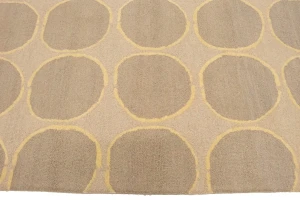 Beige Abstract 5X8 Hand-Tufted Modern Rug