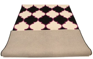Fuchsia & Black Trellis 5X8 Hand-Tufted Modern Rug