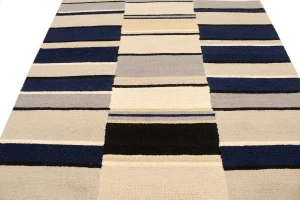 Multicolored Stripes 5X8 Hand-Tufted Modern Rug