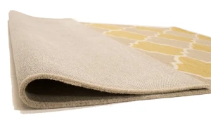 Beige & Gold Trellis 5X8 Hand-Tufted Modern Rug