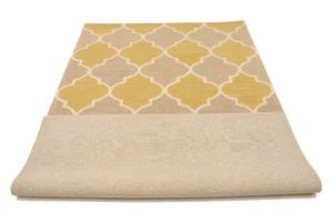 Beige & Gold Trellis 5X8 Hand-Tufted Modern Rug